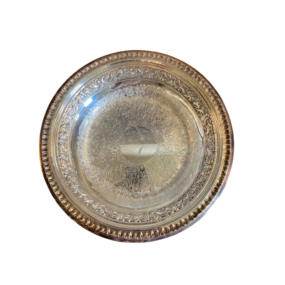Reed & Barton 1301 Vintage Silverplate Repousse Scroll Etched 6.5 Inch Bowl
